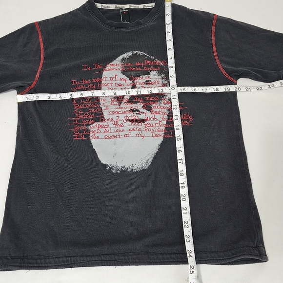 Makaveli Tupac 2pac Skakur Alter Ego Black T-Shirt with Red Accents Men's Medium - Picture 5 of 5